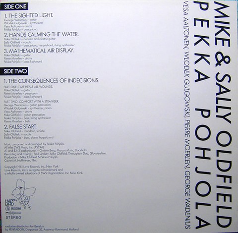 
Mike & Sally Oldfield, Pekka Pohjola – Mike & Sally Oldfield, Pekka Pohjola (LP, Album, Stereo, Vinyl) - фото 2