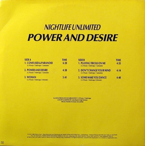 Nightlife Unlimited – Power & Desire (LP, Vinyl) - фото 2