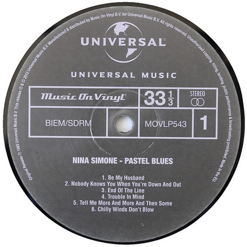 Nina Simone – Pastel Blues (LP, Album, Reissue, Vinyl) - фото 3