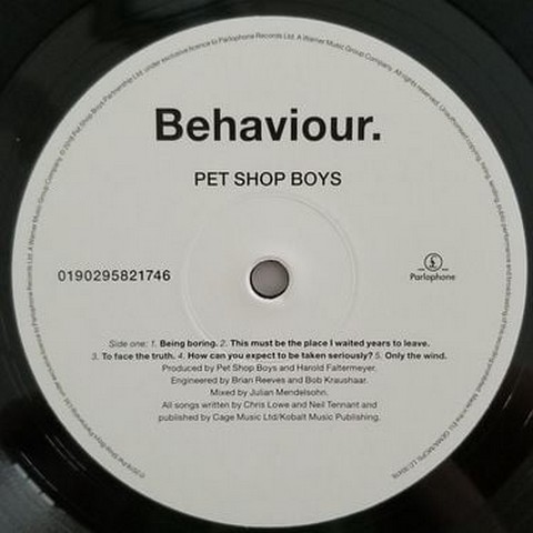 Pet Shop Boys - Behaviour (LP, Album, Reissue, Remastered, 180g, Vinyl) - фото 3