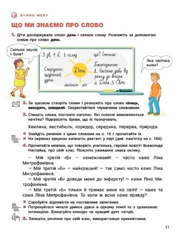 Українська мова та читання. 3 клас. Підручник. Частина 1 - фото 5