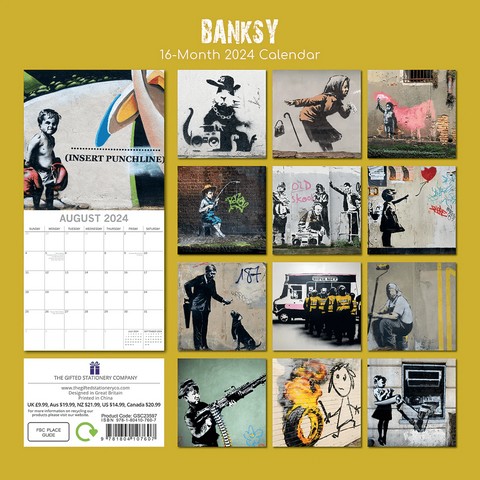 
Календар Banksy 2024 (16 Months Square Wall Calendar, Poster Inside) - фото 3