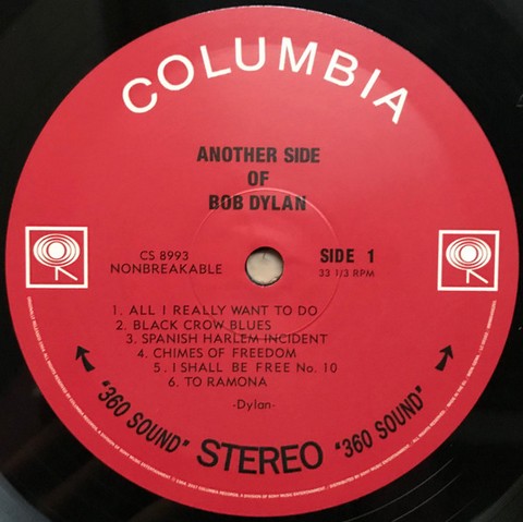 Bob Dylan – Another Side Of Bob Dylan (LP, Album, Reissue, Mono, 180 gram, Vinyl) - фото 3