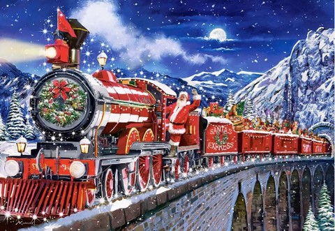 Castorland Puzzle 1000. Santas Coming to Town / Експрес Санта Клауса - фото 2