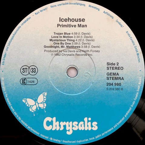 Icehouse – Primitive Man (LP, Album, Vinyl) - фото 4