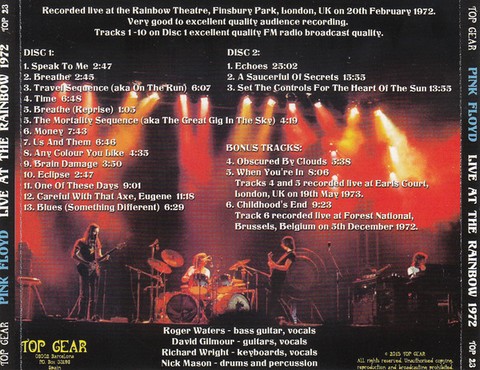 Pink Floyd – Live At The Rainbow 1972 (2CD) - фото 2