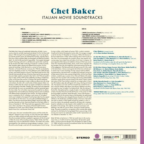 Chet Baker – Italian Movie Soundtracks (LP, Limited Edition, Reissue, Purple Vinyl) - фото 3