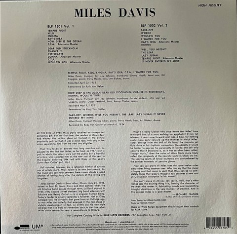 Miles Davis – Volume 1 (LP, Compilation, Reissue, Remastered, Mono, 180g, Vinyl) - фото 2