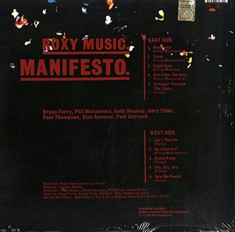 Roxy Music – Manifesto (LP, Album, Reissue, Remastered, Half-Speed, 180g, Vinyl) - фото 3