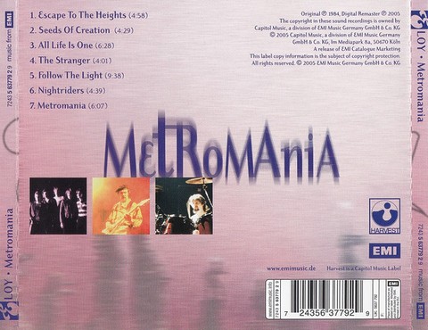 Eloy – Metromania (CD, Album, Reissue, Remastered) - фото 2