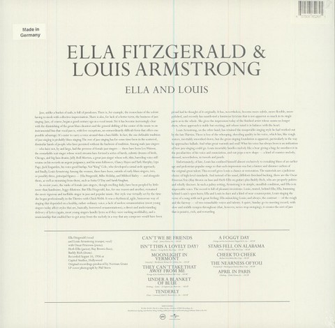 Ella Fitzgerald and Louie Armstrong - Ella And Louie (LP, Album, Limited Edition, Reissue, Stereo, Blue Vinyl) - фото 2