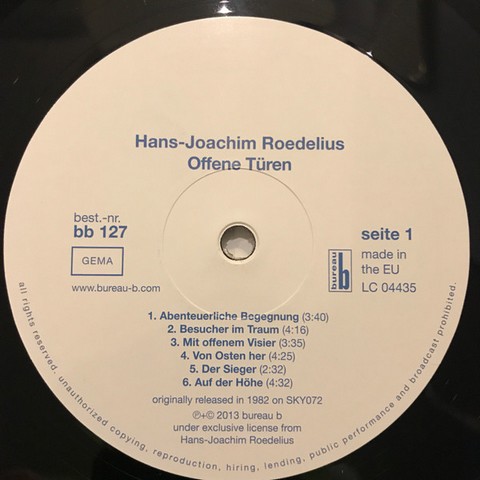Roedelius – Offene Turen (LP, Album, Reissue, 180g, Vinyl) - фото 3