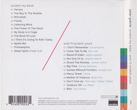 Peter Gabriel – Scratch My Back / And Ill Scratch Yours (2CD, Album, Reissue, Compilation) - фото 3