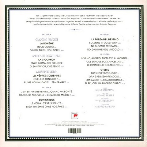 Jonas Kaufmann, Ludovic Tezier – Insieme - Opera Duets (2LP, Vinyl) - фото 2
