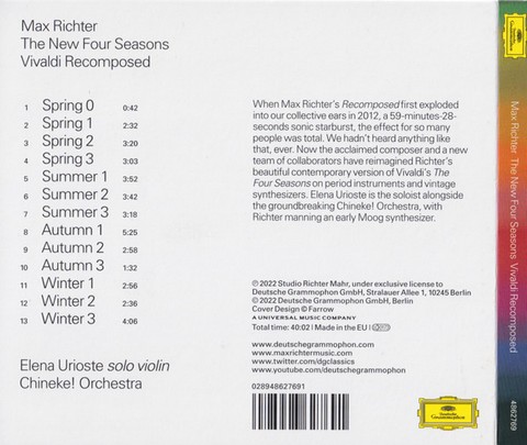 Max Richter, Vivaldi – The New Four Seasons Vivaldi Recomposed (CD, Album) - фото 3