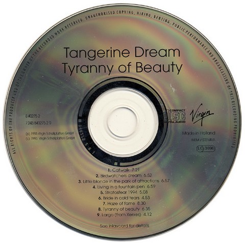 Tangerine Dream – Tyranny Of Beauty (CD, Album, Reissue) - фото 3