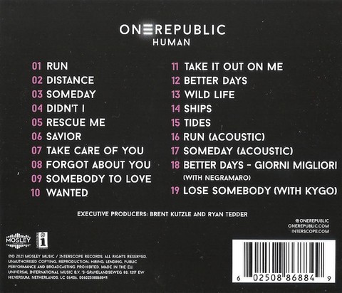 OneRepublic – Human (CD, Album, Deluxe Edition) - фото 3