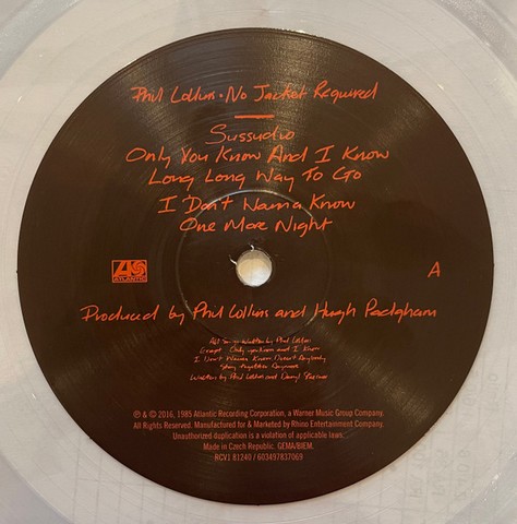 Phil Collins – No Jacket Required (LP, Album, Limited Edition, Crystal Clear Vinyl) - фото 3