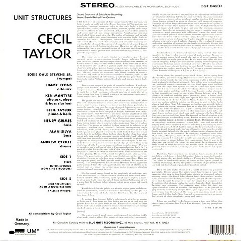 Cecil Taylor – Unit Structures (LP, Album, Reissue, Stereo, 180 Gram, Vinyl) - фото 2