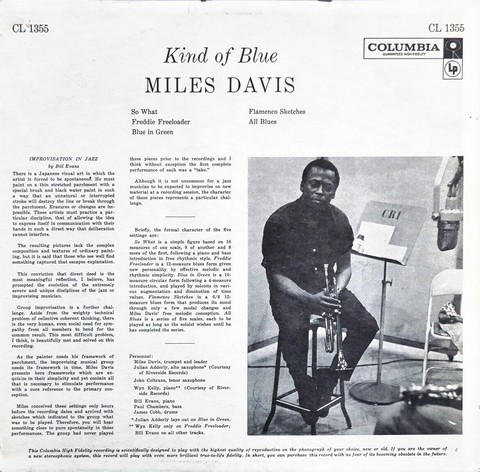 Miles Davis – Kind Of Blue (LP, Album, Reissue, Remastered, Mono, 180 Gram, Vinyl) - фото 3
