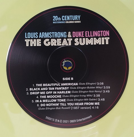 Louis Armstrong & Duke Ellington – The Great Summit (LP, Album, Limited Edition, Reissue, Yellow Vinyl) - фото 4