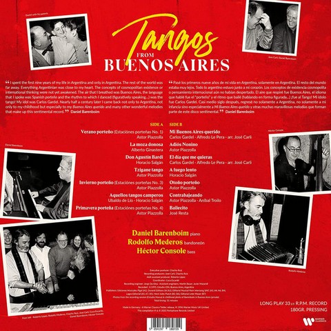 Daniel Barenboim, Rodolfo Mederos, Hector Console – Tangos From Buenos Aires (LP, Album, 180gr Vinyl) - фото 2