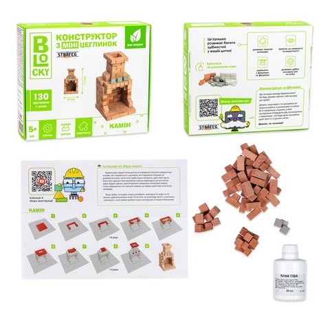 Камін. Будівельний набір для творчості з міні-цеглинок BLOCKY - фото 3