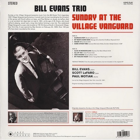 Bill Evans Trio – Sunday At The Village Vanguard (LP, Album, Limited Edition, Reissue, Stereo, 180gr, Gatefold, Vinyl) - фото 2