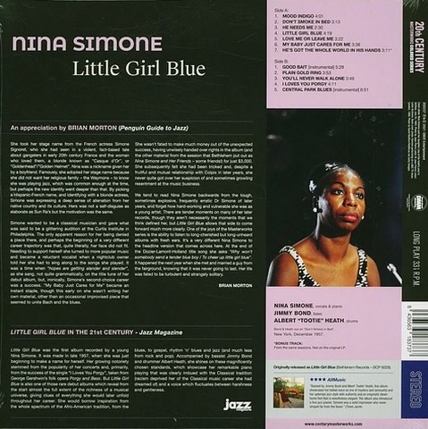 Nina Simone – Little Girl Blue (LP, Album, Limited Edition, Reissue, Stereo, 180g, Blue Vinyl) - фото 2