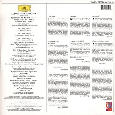 Bernstein, Beethoven - Ode To Freedom - Symphonie No.9 (2LP, Stereo, 180 g, Vinyl) - фото 2
