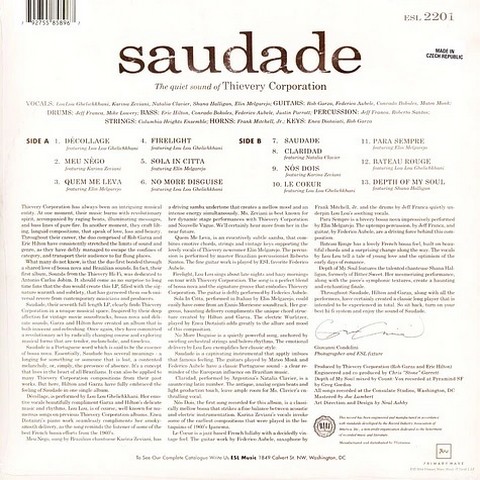 Thievery Corporation – Saudade (LP, Album, Reissue, 10th Anniversary Translucent Green Coloured Vinyl) - фото 2