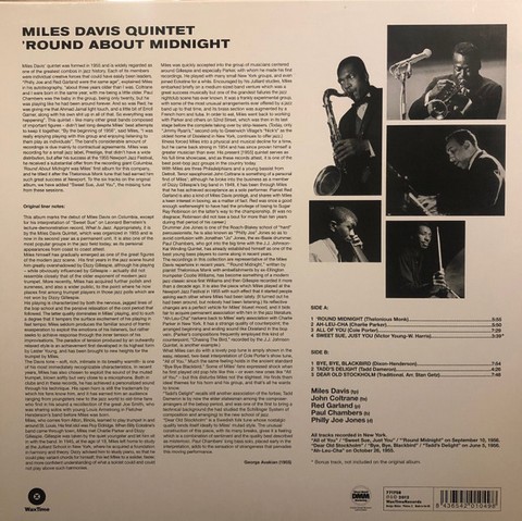 Miles Davis – Round About Midnight (LP, Album, Mono, Reissue, Remastered, Limited Edition, 180 g, Vinyl) - фото 2