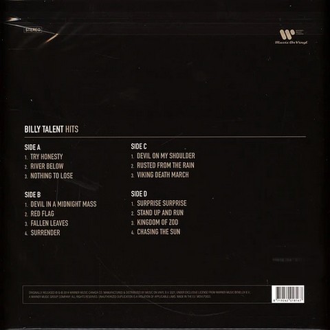 Billy Talent – Billy Talent Hits (2LP, Compilation, Reissue, Stereo, Vinyl) - фото 2
