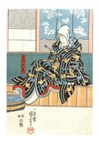 Actor in the Role of Ashikaga Yorikane in Date Kurabe Okuni Kabuki, 1849