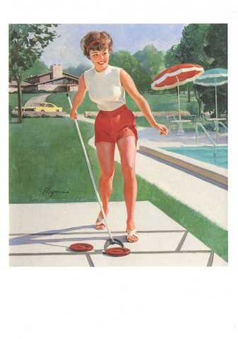 Shuffleboard Player, Girl Playing Shuffleboard, NAPA ad illustration - фото 1