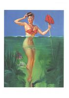 Surprise Catch, Brown & Bigelow calendar pin-up, 1952