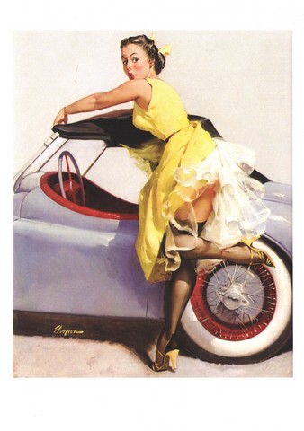 Cover Up, Brown & Bigelow calendar illustration, 1955 - фото 1
