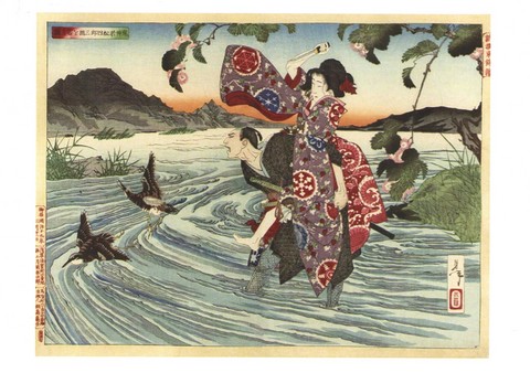 The Demon Omatsu Murders Shirosaburo in the Ford, 1885 - фото 1