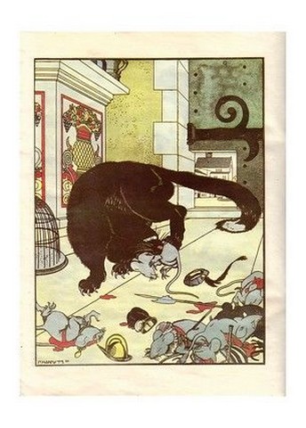 Ілюстрація до книги Жуковського «Як миші кота ховали», 1910 - фото 1