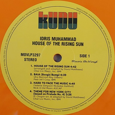 Idris Muhammad – House Of The Rising Sun (LP, Album, Limited Edition, Numbered, Reissue, Stereo, Flaming [Orange] Vinyl) - фото 2