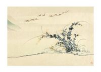 Autumn Landscape (A Flock of Geese and Autumn Flowers), c. 1800