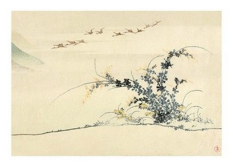 Autumn Landscape (A Flock of Geese and Autumn Flowers), c. 1800 - фото 1