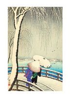Two Women in Snow on Yanagi Bridge, 1927