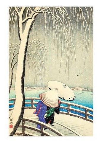 Two Women in Snow on Yanagi Bridge, 1927 - фото 1