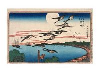 Full Moon over Takanawa, from the series Famous Places in the Eastern Capital, c. 1831 - Подарочные открытки