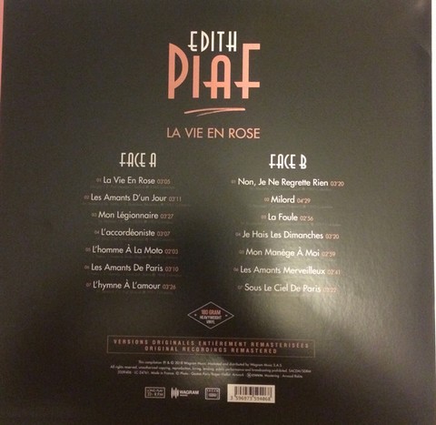 Edith Piaf – La Vie En Rose (LP, Compilation, Vinyl) - фото 2