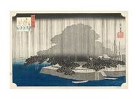 Night Rain at Karasaki, 1834-1835