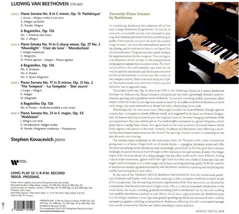 Stephen Bishop-Kovacevich – Beethoven, Piano Sonatas (2LP, Album, Stereo, Vinyl) - фото 2