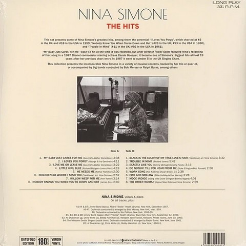 Nina Simone – The Hits (LP, Compilation, Limited Edition, Stereo, 180 gram, Vinyl) - фото 2