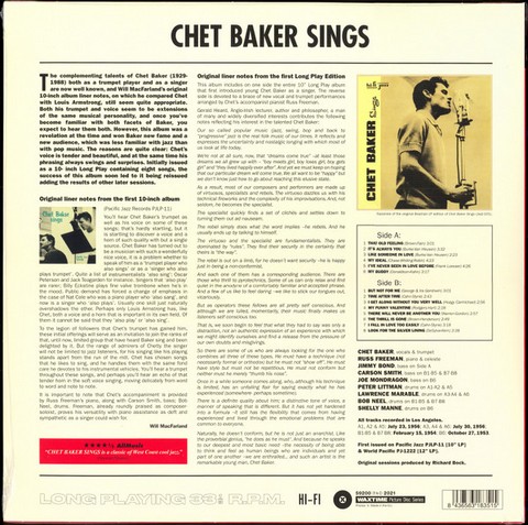 Chet Baker – Chet Baker Sings (LP, Album, Reissue, Picture Disc Vinyl) - фото 2